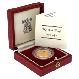 Pre-Owned 1986 UK Full Sovereign Gold Proof Coin