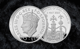 Piedfort-example-King-Charles-III-2023-UK-£5-Silver-Proof-Piedfort-Coin