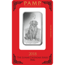 Pre-Owned PAMP 2018 Lunar Dog 1oz Silver Bar
