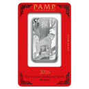 Pre-Owned PAMP 2016 Lunar Monkey 1oz Silver Bar