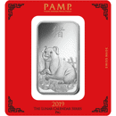 Pre-Owned 2019 PAMP Lunar Pig 100g Silver Bar