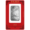 Pre-Owned 2021 PAMP Lunar Ox 1oz Silver Bar