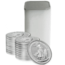 2025 UK Britannia 1/4oz Silver Coin - Full Tube of 19 Coins