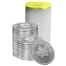 2026 Canadian Maple Leaf 1oz Silver Coin - Full Tube of 25 Coins