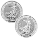 2026 UK and Hong Kong Privy Britannia 1oz Silver Coins - 2 Coin Collection