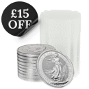 2026 UK Britannia 1oz Silver Coin - Tube of 10 Coins