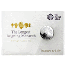 Pre-Owned 2015 UK The Longest Reigning Monarch £20 Fine Silver Coin - Carded - VAT Free