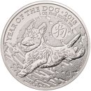 Pre-Owned 2018 UK Lunar Dog 1oz Silver Coin - VAT Free