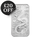 Pre-Owned 2018 Australian Dragon Rectangular 1oz Silver Coin - VAT Free