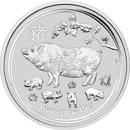 Pre-Owned 2019 Australian Lunar Pig 1kg Silver Coin - VAT Free