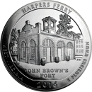 Pre-Owned 2016 ATB Harpers Ferry 5oz Silver Coin - VAT Free