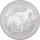 Pre-Owned 2014 Australian Lunar Horse Privy 1oz Silver Coin - VAT Free