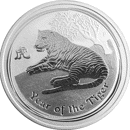 Pre-Owned 2010 Australian Lunar Tiger 1/2oz Silver Coin - VAT Free