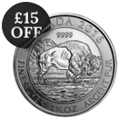 Pre-Owned 2016 Canadian Bison 1.25oz Silver Coin - VAT Free