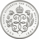 Pre-Owned UK 1990 90th Birthday of The Queen Mother £5 Proof Design Silver Coin - VAT Free