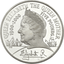 Pre-Owned UK 2000 Centenary Year of The Queen Mother £5 Proof Design Silver Coin - VAT Free
