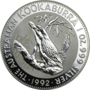 Pre-Owned 1992 Australian Kookaburra 1oz Silver Coin - VAT Free