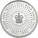 Pre-Owned 1993 UK Coronation 40th Anniversary Crown Proof Design Silver Coin - VAT Free