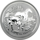Pre-Owned 2014 Australian Lunar Horse 1/2oz Silver Coin - VAT Free