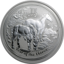 Pre-Owned 2014 Australian Lunar Horse 2oz Silver Coin - VAT Free