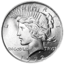 Pre-Owned USA 1922 Peace Dollar San Francisco Silver Coin - VAT Free