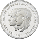 Pre-Owned 1981 UK Prince of Wales and Lady Diana Royal Wedding Proof Design Silver Coin - VAT Free