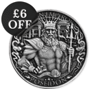 Mason Mint Mythical Cities Series: Atlantis 1oz Antique Finish Silver Round