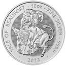 Pre-Owned 2023 UK Tudor Beasts 'Yale of Beaufort' 10oz Silver Coin - VAT Free