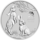 Pre-Owned 2023 Australian Lunar Rabbit 2oz Silver Coin - VAT Free