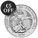 2024 UK Tudor Beasts Tudor Dragon 2oz Silver Coin