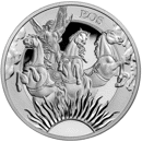 Pre-Owned 2023 St. Helena Goddesses: Eos and The Horses 1oz Silver Coin - VAT Free