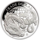 Pre-Owned 2021 St. Helena British Trade Dollar Restrike Dragon 1oz Silver Coin - VAT Free