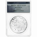 Pre-Owned 2009 Australian Koala 1oz Silver Coin - ANACS Graded MS70 - 2003440086 - VAT Free