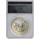 Pre-Owned 2013 Canadian Antelope 1oz Silver Coin - ANACS Graded MS70 - 0200604010102178 - VAT Free