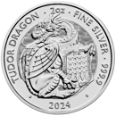 Pre-Owned 2024 UK Tudor Beasts Tudor Dragon 2oz Silver Coin - VAT Free