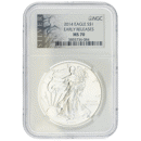 Pre-Owned 2014 USA Eagle 1oz Silver Coin - NGC Graded MS70 - 3855736-084 - VAT Free