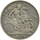 Pre-Owned 1894 UK Queen Victoria Silver Crown - VAT Free