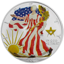 Pre-Owned 2007 USA Eagle 'Freemason Privy' Colourised 1oz Silver Coin - VAT Free