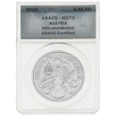 Pre-Owned 2010 Austrian Philharmonic 1oz Silver Coin - ANACS Graded MS70 - 2000634724 - VAT Free