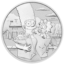 Pre-Owned 2021 Tuvalu Marge and Maggie Simpson 1oz Silver Coin - VAT Free