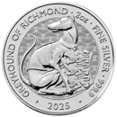Pre-Owned 2025 UK Tudor Beasts The White Greyhound of Richmond 2oz Silver Coin - VAT Free