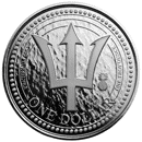 Pre-Owned Scottsdale Mint Barbados Trident 1oz Silver Coin - Mixed Dates - VAT Free
