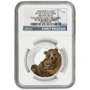 Pre-Owned 2014 Tuvalu Brown Bear Colourised 1/2oz Proof Silver Coin - NGC Graded PF70 - 3918744-032 - VAT Free
