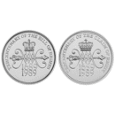 Pre-Owned 1989 UK Bill and Claim Of Rights £2 Piedfort Proof Design Silver 2-Coin Set - VAT Free