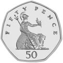 Pre-Owned 1997 UK 50p Piedfort Proof Design Silver Coin - VAT Free