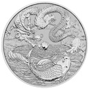 Pre-Owned 2023 Australian Chinese Myths and Legends: Dragon and Koi 1oz Silver Coin - VAT Free