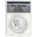 Pre-Owned 2012 Australian Kookaburra 1oz Silver Coin - ANACS Graded MS70 - 2004303166 - VAT Free