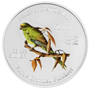 Pre-Owned 2005 Cook Islands Birds of New Zealand: Yellow Crowned Parakeet 1oz Proof Design Silver Coin - VAT Free
