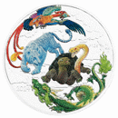 Pre-Owned 2024 Australian Four Guardians Colourised 1oz Silver Coin (Green Dragon) - VAT Free