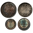Pre-Owned 1900 UK Victoria Maundy Money Silver 4-Coin Set - VAT Free